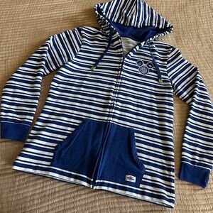 Disney Cruise Blue and White Striped Hoodie Sweatshirt - Women’s size L 🚢